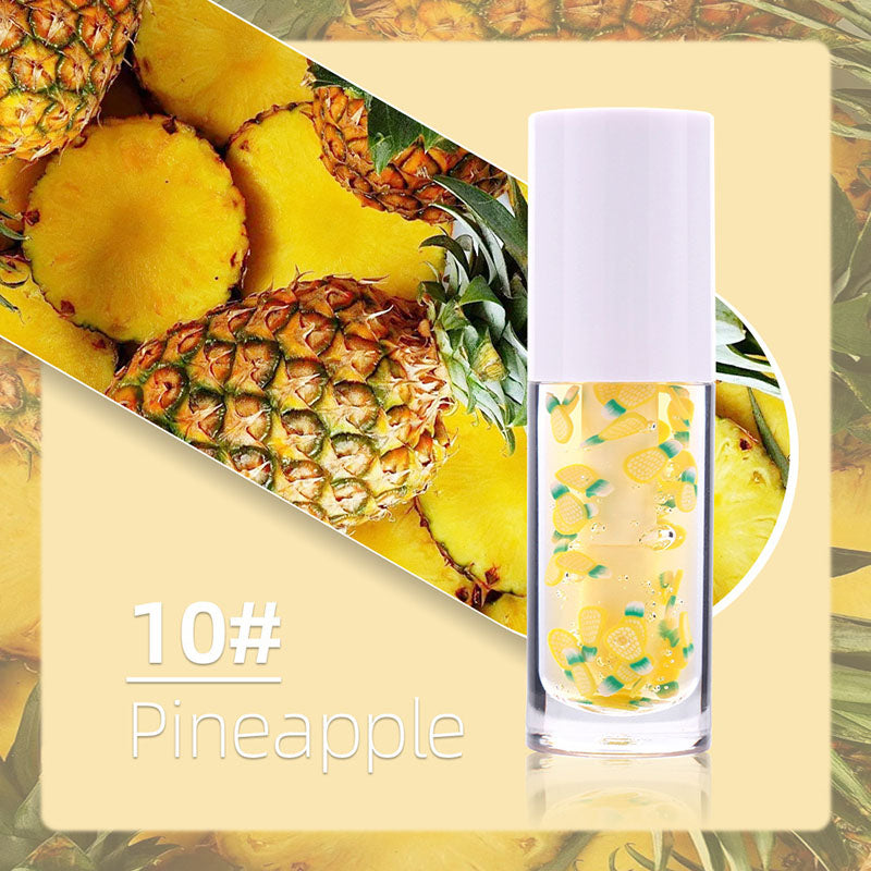 16-color Big brush Chubby tube fruit Vegan Clear Lip Oil