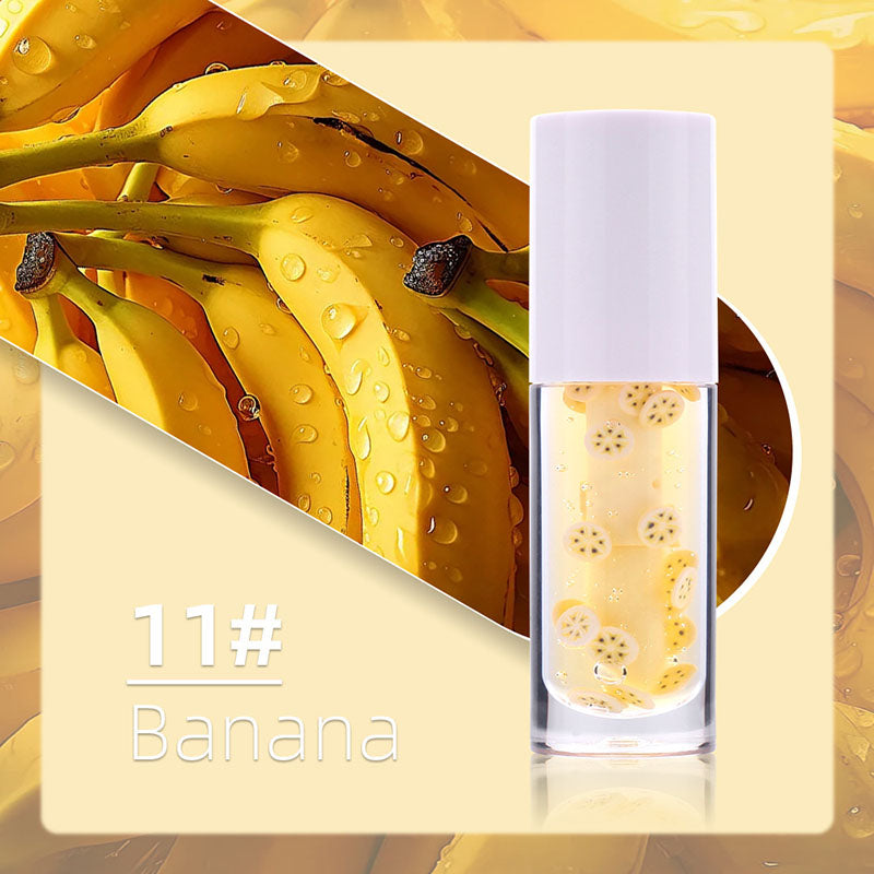 16-color Big brush Chubby tube fruit Vegan Clear Lip Oil