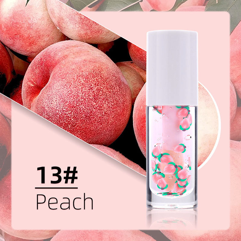 16-color Big brush Chubby tube fruit Vegan Clear Lip Oil