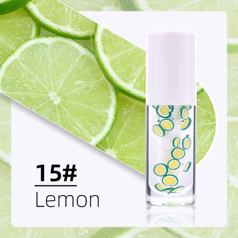 16-color Big brush Chubby tube fruit Vegan Clear Lip Oil