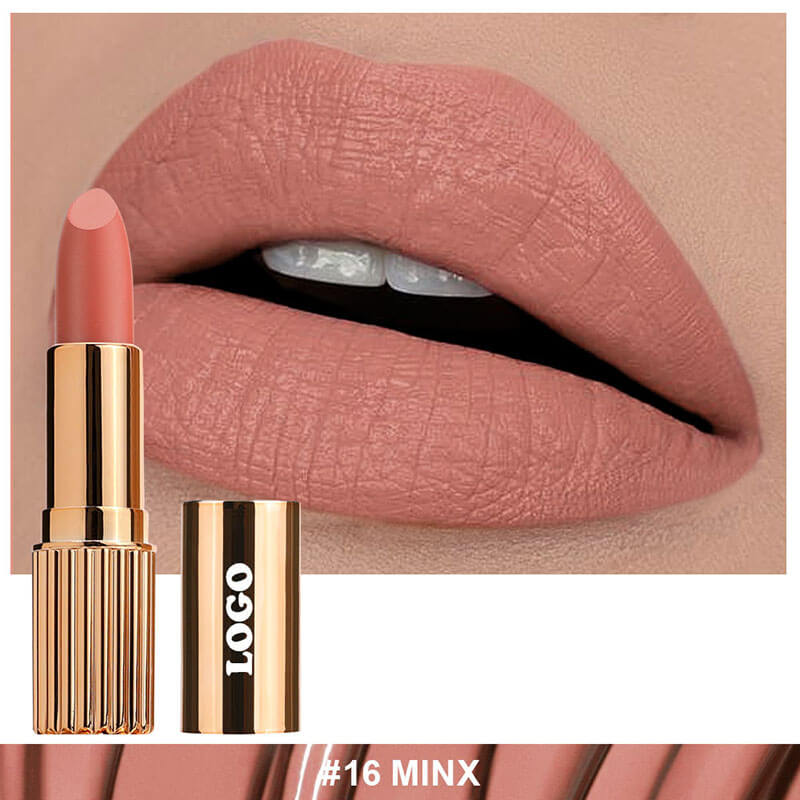 24-color Gold Round Tube Matte Lipstick