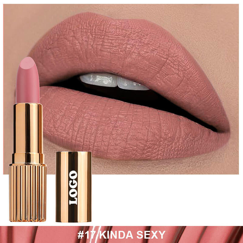 24-color Gold Round Tube Matte Lipstick