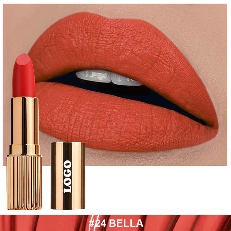 24-color Gold Round Tube Matte Lipstick