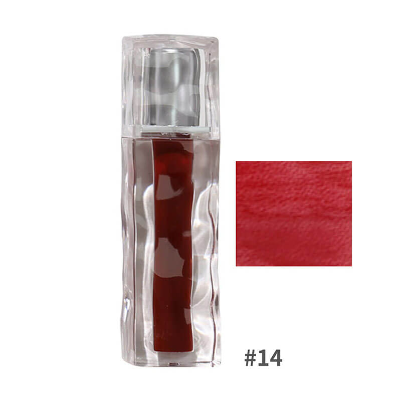 14-color Mirror Lip Gloss with Wavy Tube
