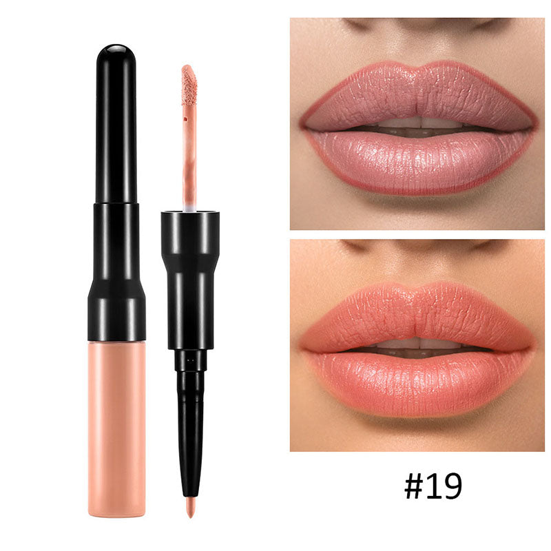 21-color Double-headed Lquid Lipstick and Lip Liner