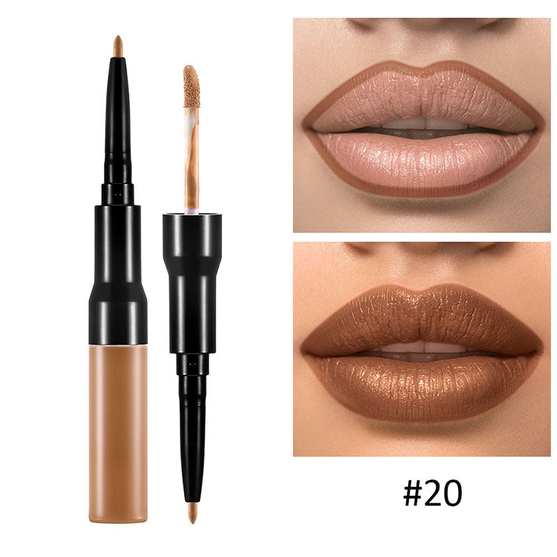 21-color Double-headed Lquid Lipstick and Lip Liner