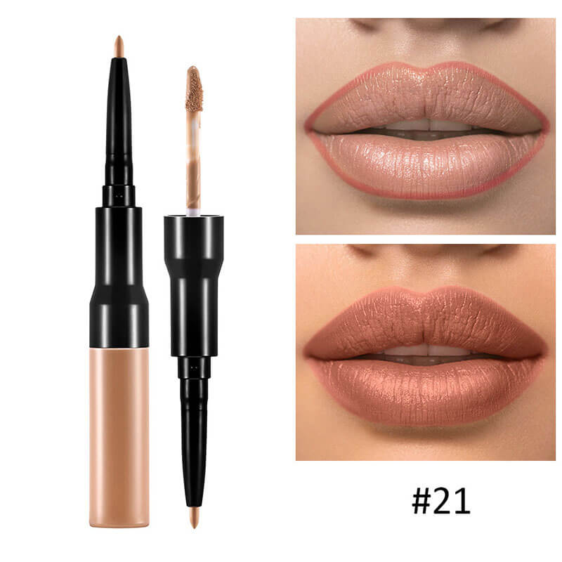 21-color Double-headed Lquid Lipstick and Lip Liner
