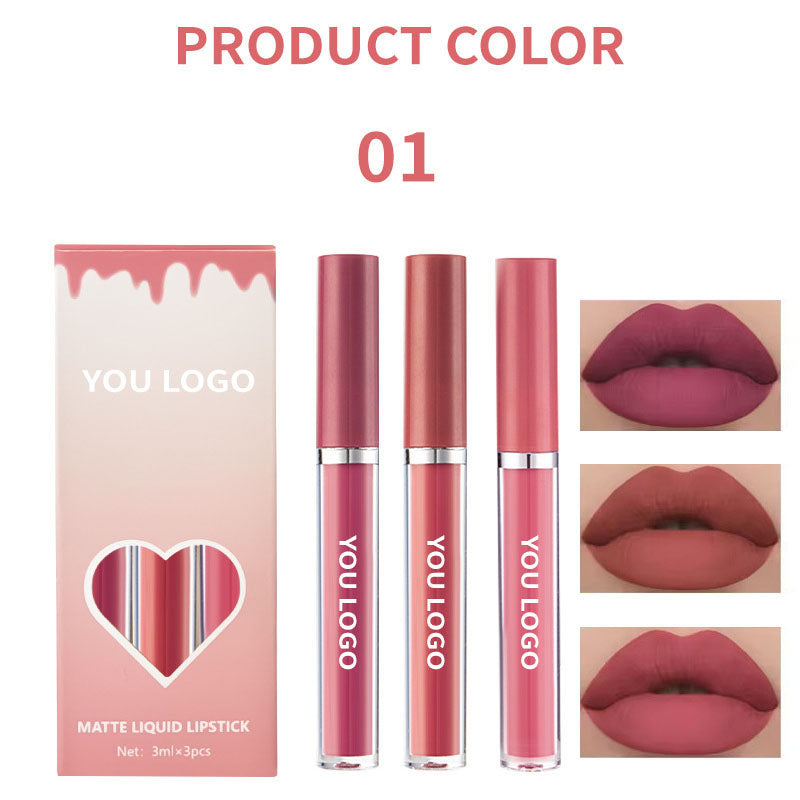 4-color Lip Set Three-piece Liquid Lipstick