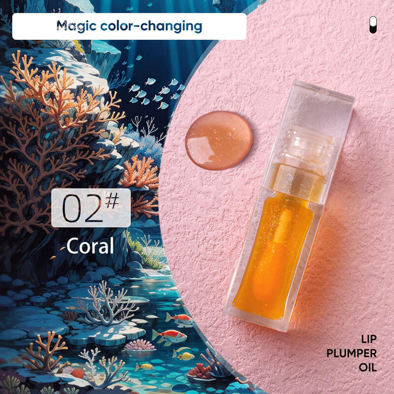 13-color Transparent Water-drop Square Tube Temperature-changing Lip Oil