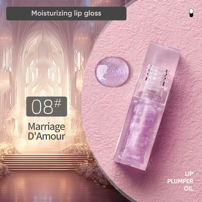 13-color Transparent Water-drop Square Tube Temperature-changing Lip Oil