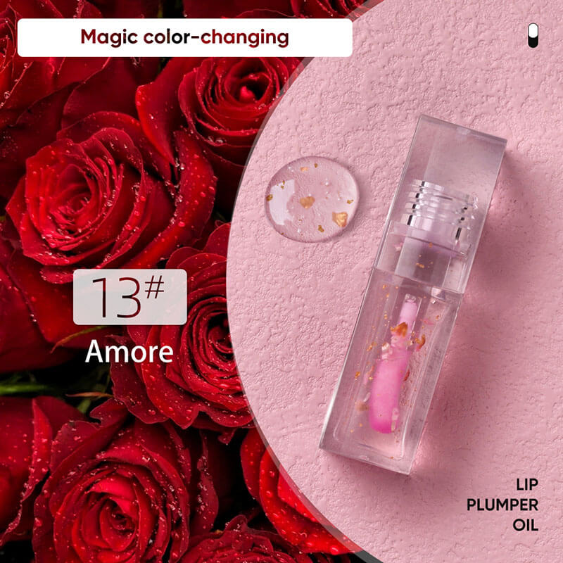 13-color Transparent Water-drop Square Tube Temperature-changing Lip Oil